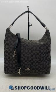 Coach Signature Celeste Black Gray Satchel/Top Handle Bag Womens Canvas