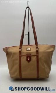 Dooney & Bourke Wayfarer Tan/Brown Nylon/Leather Tote Handbag/Purse