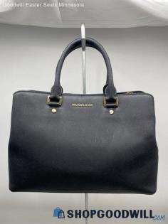 Michael Kors Black Leather Satchel Shoulder Bag Womens Handbag/Purse