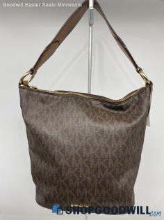 Michael Kors Monogram Brown Shoulder Bucket Bag Womens Handbag/Purse