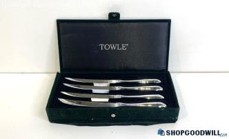 A) 4PC Towle Stainless Steel Steak Knives Set