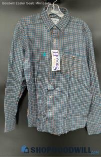 Honors Men Blue/Yellow Plaid LS shirt - Sz M - NWT