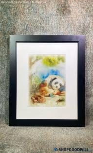 "The Velveteen Bible" Katia Andreeva Signed Bear Deer Bunny Print Framed Art