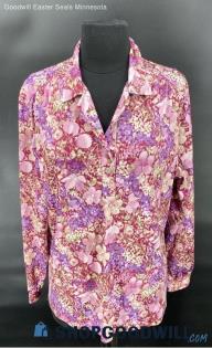 Women's VTG Purple Floral LS shirt by Nikki