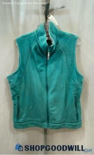 Columbia Women's Aqua Blue Full Zip Lightweight Fleece Sweater Vest - Sz XL