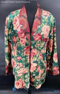 Amelia's women's Green & Pink floral Night shirt - Sz 2X