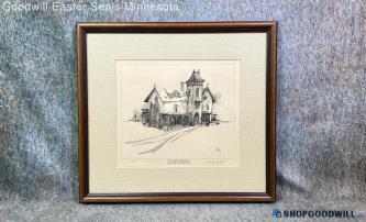 "The Le Duc Mansion" James Zotalis Vtg Home Drawing 5/500 Print Framed Art Decor