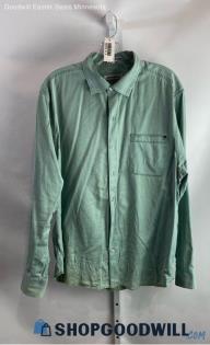 Tommy Bahama Men's Green Button Up Shirt - Sz L