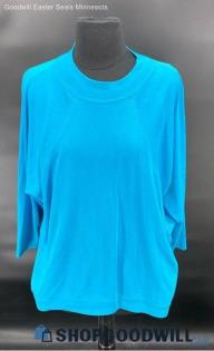 Knit Link by Aron Women's Aqua blue Mock turtleneck shirt - Sz M