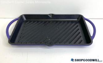 Crofton Cast Iron Purple Enameled Double Handle Griddle