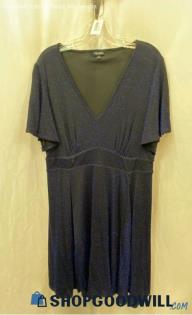 Torrid Women's Navy Shimmer Surplice Dress - Sz 2