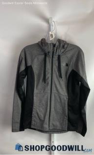 The North Face Women's Heather Gray/Black Full Zip Sweater - Sz S