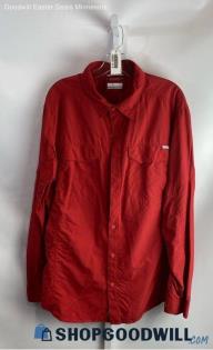 Columbia Men's Red Button Up Shirt - Sz XL