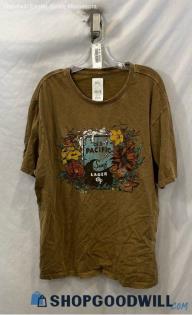 NWT Lucky Brand Men's Brown Surf Floral Graphic T-shirt - Sz 2X