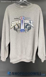 Super Bowl XL STEELERS & SEAHAWKS Grey Sweatshirt by NFL - Sz XL