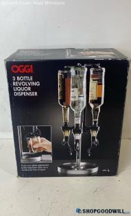 OGGI 3 Bottle Revolving Liquor Dispenser NIB