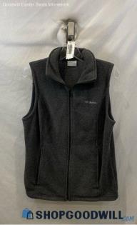 Columbia Women's Charcoal Gray Fleece Full Zip Vest - Sz S