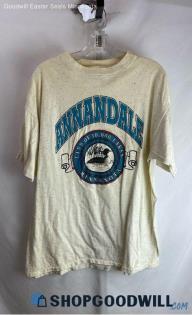 Oneita Men's VTG Ivory Speckled Annandale MN Graphic T-shirt - Sz XL