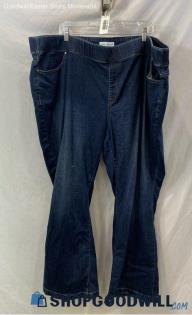 Lane Bryant Women's Dark Wash Blue Pull-On Bootcut Jeans - Sz 28