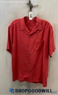 Tommy Bahama Men's Red Button Up Shirt - Sz M