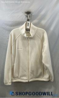 Columbia Women's White Fleece full Zip Lightweight Sweatshirt - Sz 1X