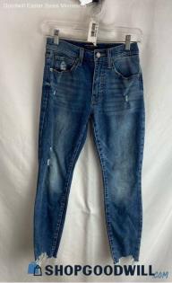 Lucky Brand Women's Blue Wash Skinny Destressed Jean - Sz 2