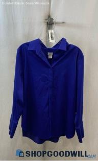 Chico's Women's Royal Blue Button Up Shirt - Sz 14