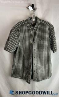 Carhartt Men's Black/Gray Gingham Pattern Button Up Shirt - Sz XL