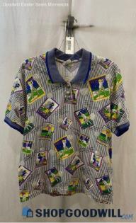 Natty Men's Golf Themed Polyester Short Sleeve Shirt - Sz M