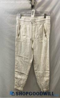 Athleta Women's White 100% Linen Joggers - Sz 8