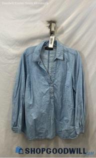 Lane Bryant Women's Blue Long Sleeve Henley Shirt - Sz 18