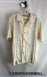 Tommy Bahama Men's Beige Button Up Shirt - Sz L