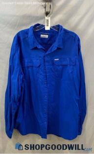 Columbia Men's Royal Blue UPF Tech Button Up Shirt - Sz XL