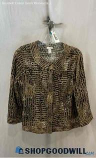 Chico's Women's Gold/Black Dye Coat - Sz M