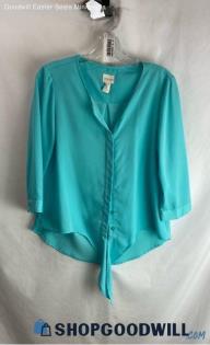 Chico's Women's Blue Button Up Blouse - Sz S