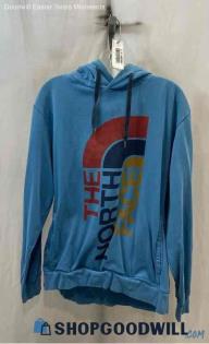 The North Face Men's Blue Logo Graphic Pullover Hoodie - Sz L