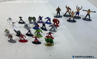 25 Piece Asstd. Lot Of Superhero & Wrestling Mini Figures