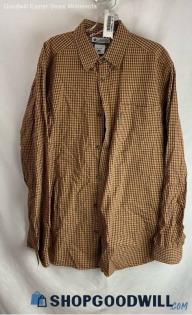 Columbia Men's Beige/Maroon Long Sleeve Button Down - Sz L