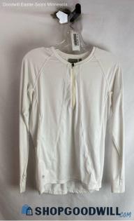 Athleta Women's White 1/4 Zip Sweater - Sz L