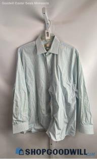 Michael Kors Men's Blue Gridline Dress Shirt Sz 17.5