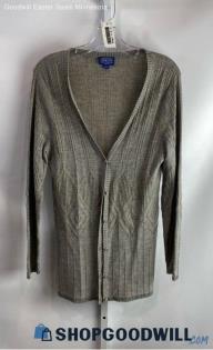 Pendleton Women's Gray Thin Patterned Knit Button Up Cardigan - Sz S