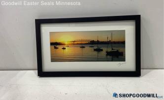 "Auckland Harbor at Sunrise from Birkhead Wharf" Signed Photo Print #BW-056/15