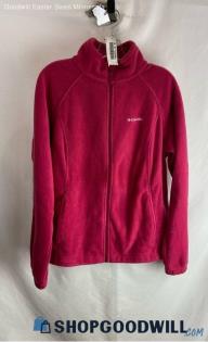 Columbia Women's Rose Pink Fleece Zip Up Sweater - Sz XL