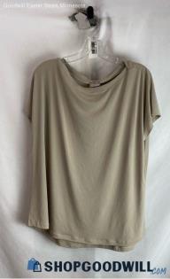 Chico's Women's Tan Boat Neck Cap Sleeve Top - Sz XL