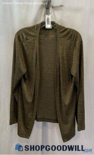 Chico's Women's Brown Shiny Knit Acetate Sweater - Sz L