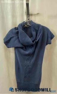 Athleta Women's Blue Knit Cowl Neck Cotton Casual Dress - Sz S