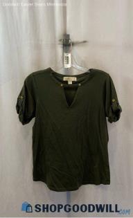 Michael Kors Women's Dark Green Shirt - Sz M