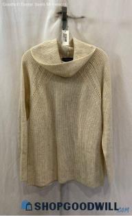 Lane Bryant Women's Cream Knit Cowl Neck Acrylic Sweater - Sz 14/16