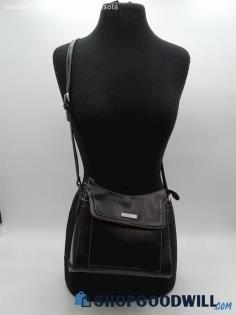 Liz Claiborne Black Faux Leather Shoulder Bag Crossbody Handbag Purse