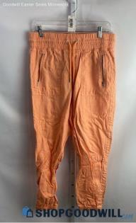 Athleta Women's Sunset Orange Linen Pull on Ankle Pant - Sz 8